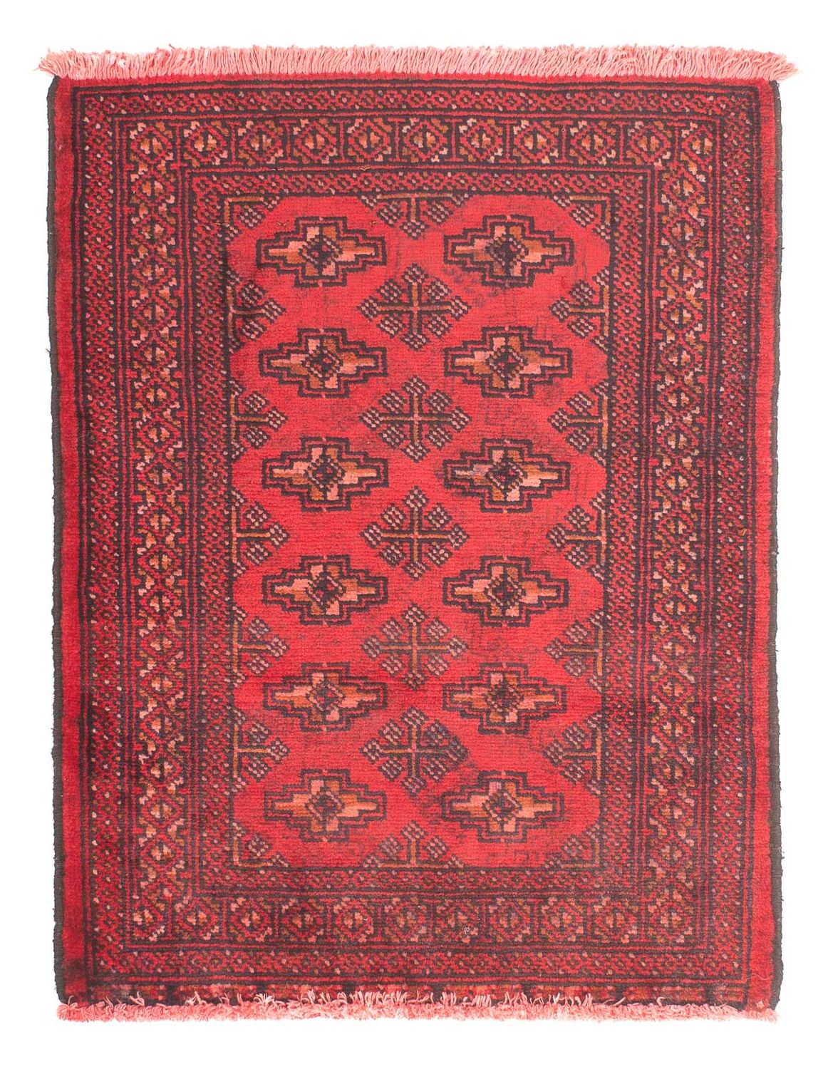 Tapis Turkaman - 83 x 62 cm - rouge foncé