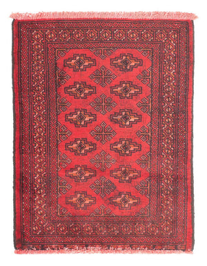 Tapis Turkaman - 83 x 62 cm - rouge foncé