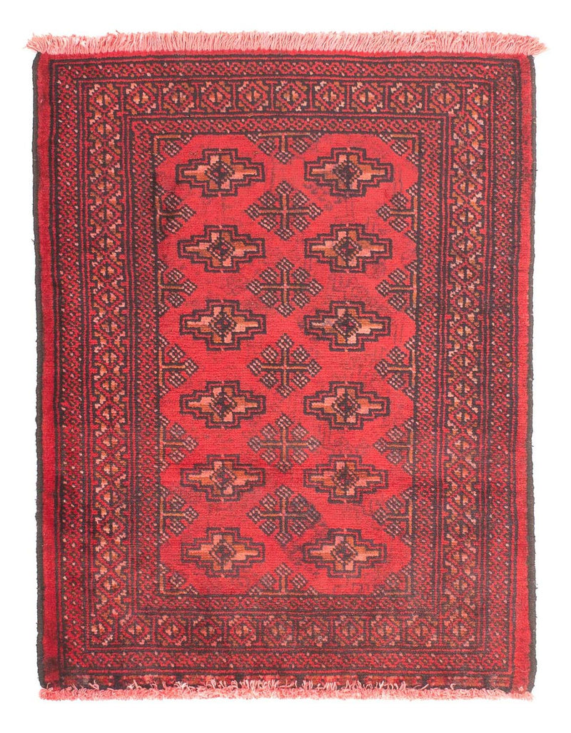 Tapis Turkaman - 83 x 62 cm - rouge foncé