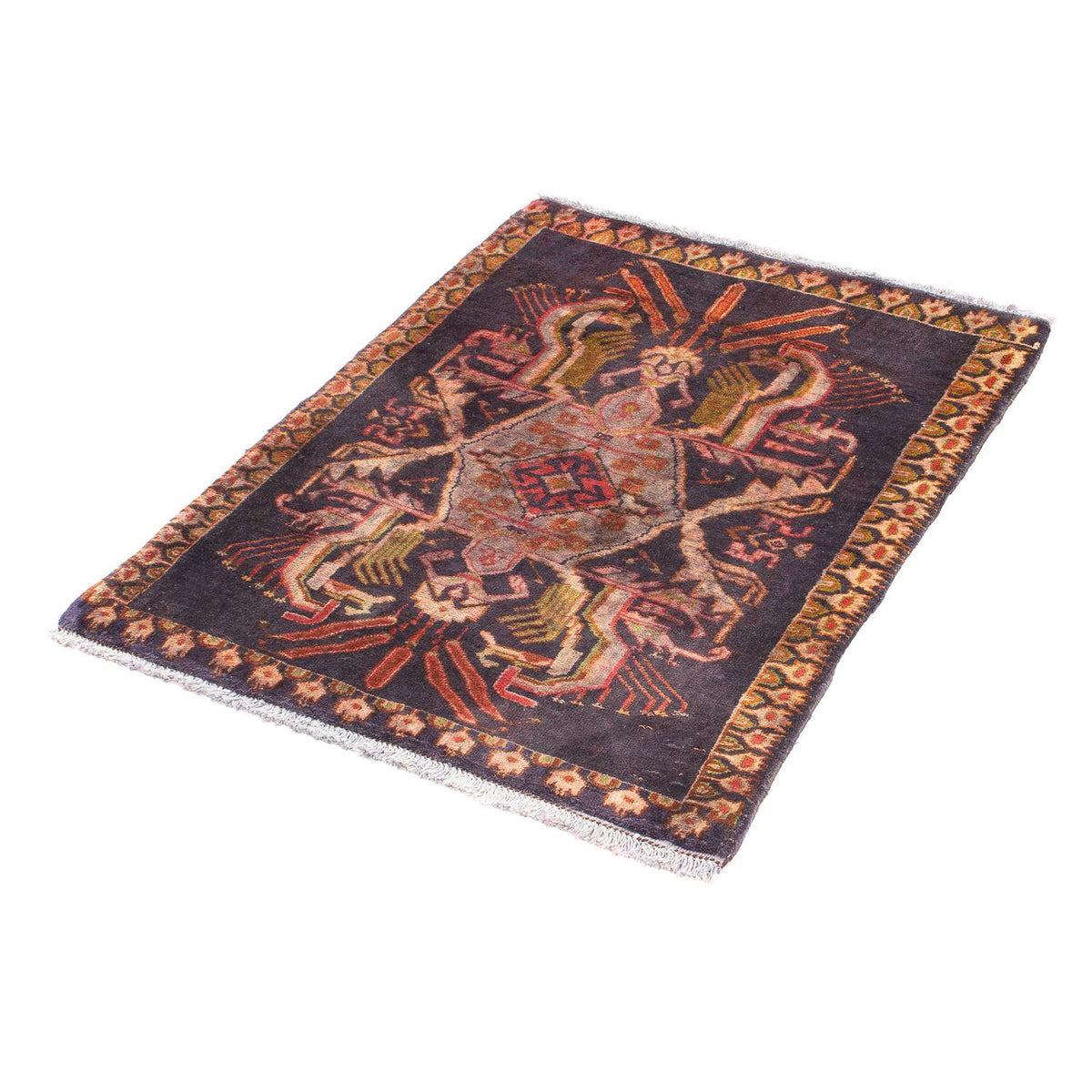 Tapis persan - Classique - 81 x 65 cm - bleu foncé