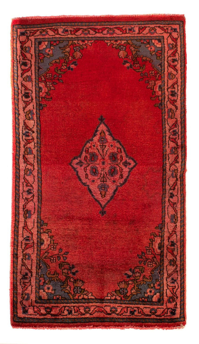Tapis persan - Classique - 124 x 63 cm - rouge foncé