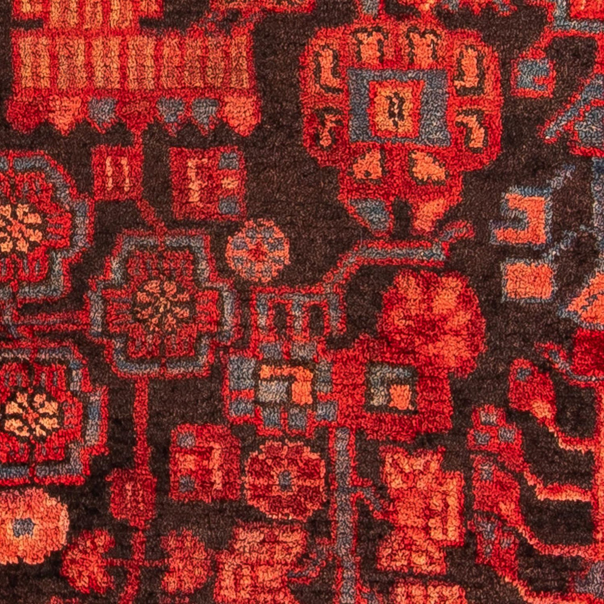 Tapis persan - Nomadic - 132 x 95 cm - rouge foncé