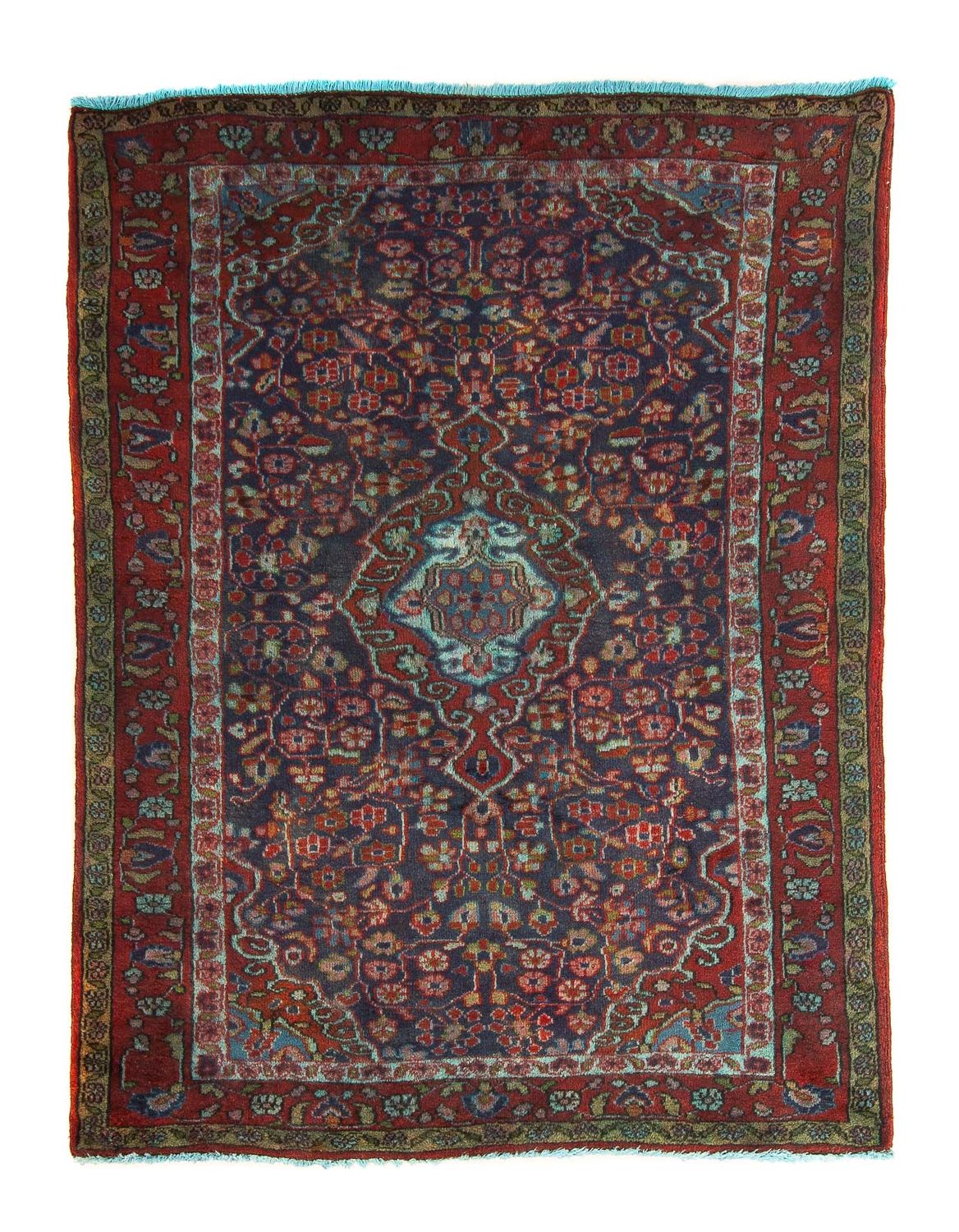 Tapis persan - Nomadic - 137 x 103 cm - bleu foncé