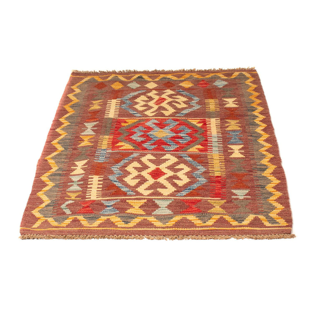 Tapis Kelim - Splash - 125 x 86 cm - marron