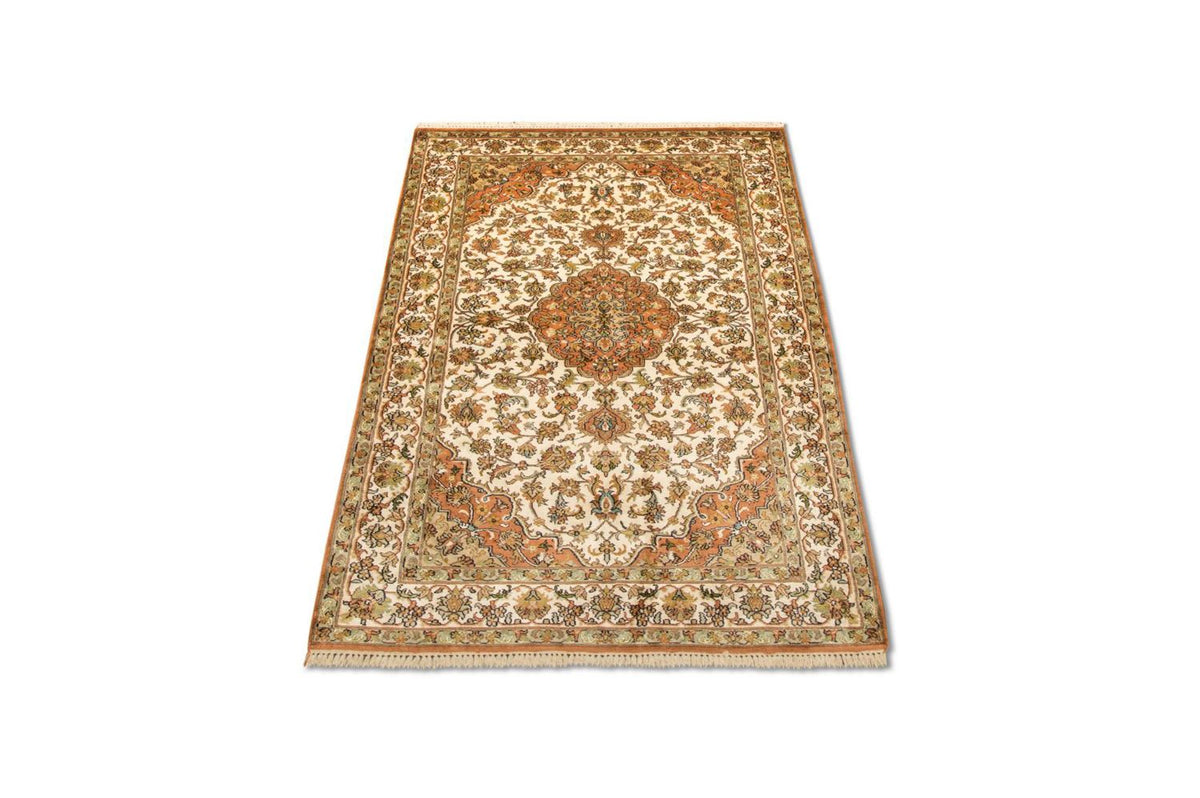 Tapis en soie - Soie du Cachemire - 160 x 95 cm - beige