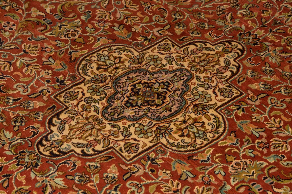 Tapis en soie - Soie du Cachemire - 244 x 168 cm - orange