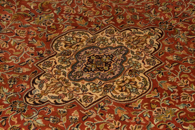 Tapis en soie - Soie du Cachemire - 244 x 168 cm - orange