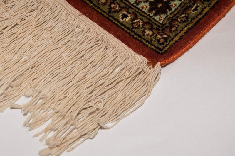 Tapis en soie - Soie du Cachemire - 244 x 168 cm - orange