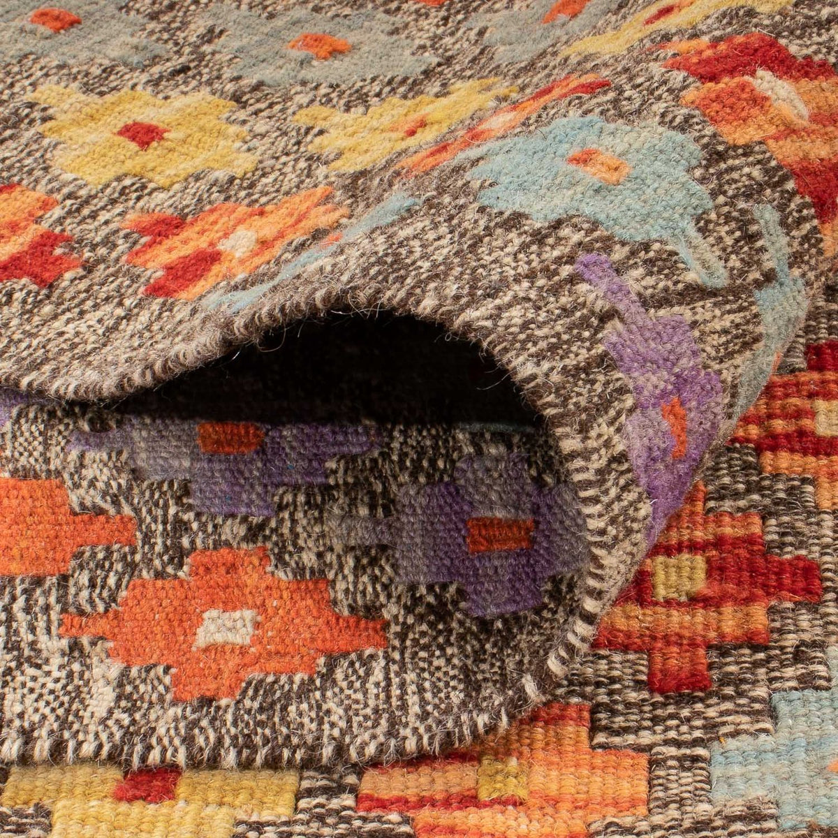 Tapis Kelim - Splash - 200 x 155 cm - multicolore