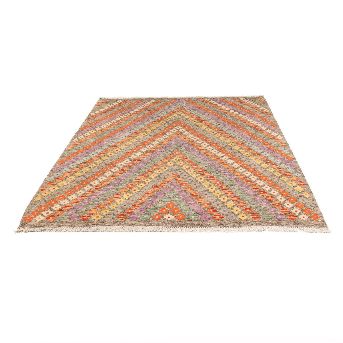 Tapis Kelim - Splash - 200 x 155 cm - multicolore