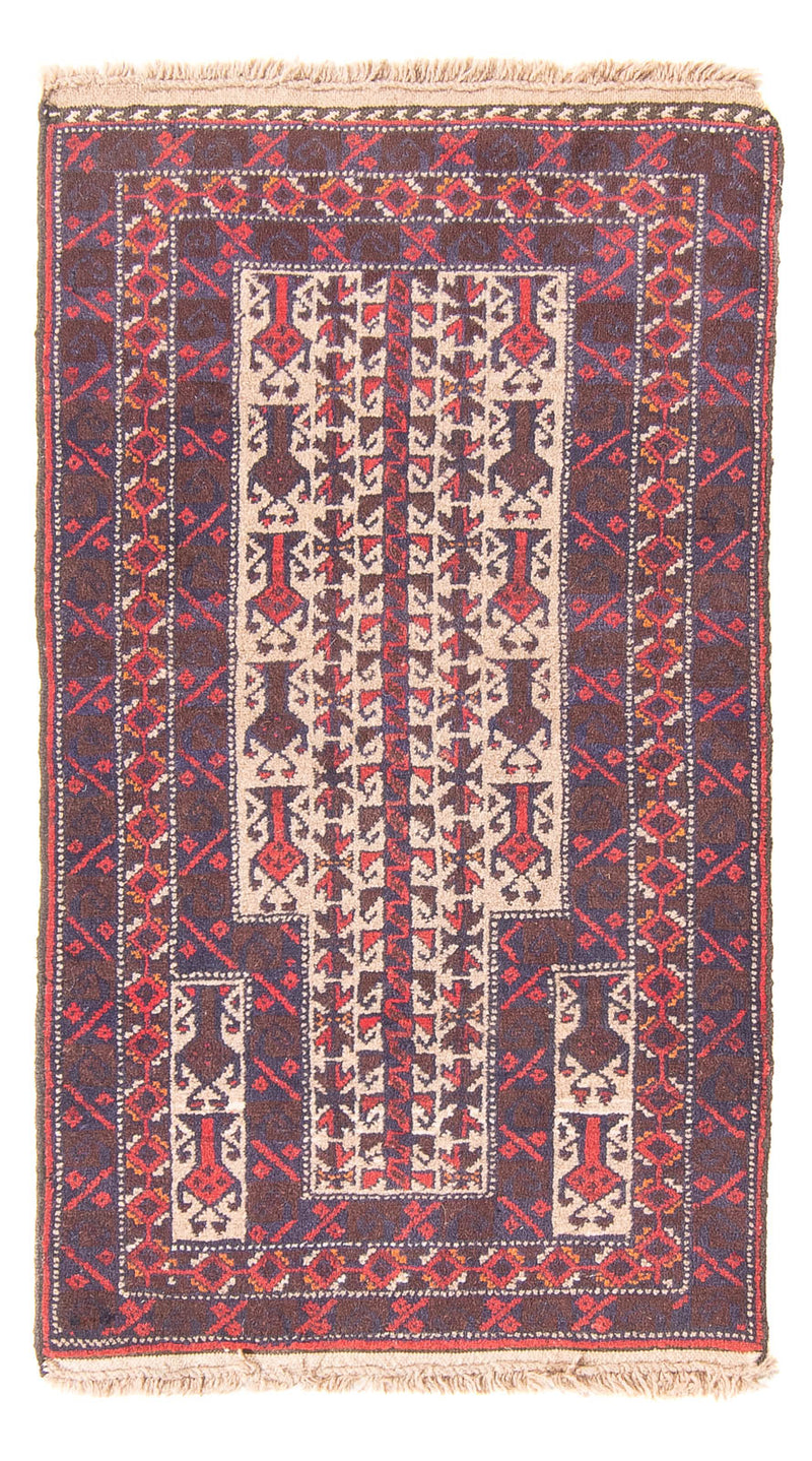 Tapis Belutsch - Tapis de prière - 113 x 62 cm - beige