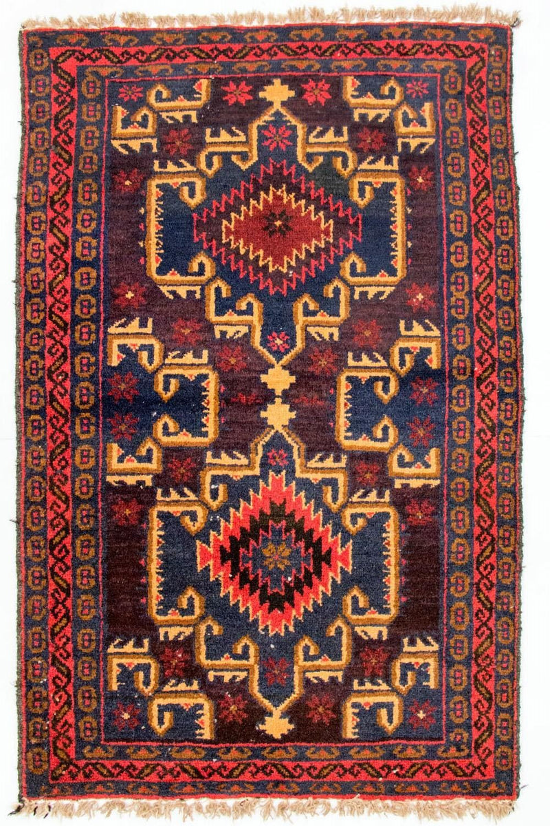 Tapis Belutsch - 129 x 77 cm - multicolore