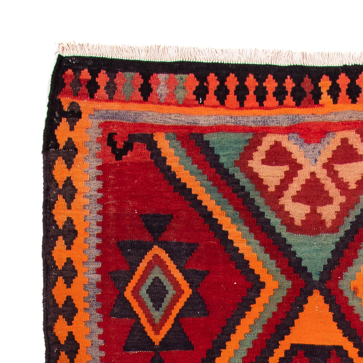 Tapis de couloir Tapis Kelim - Vieux - 350 x 135 cm - multicolore