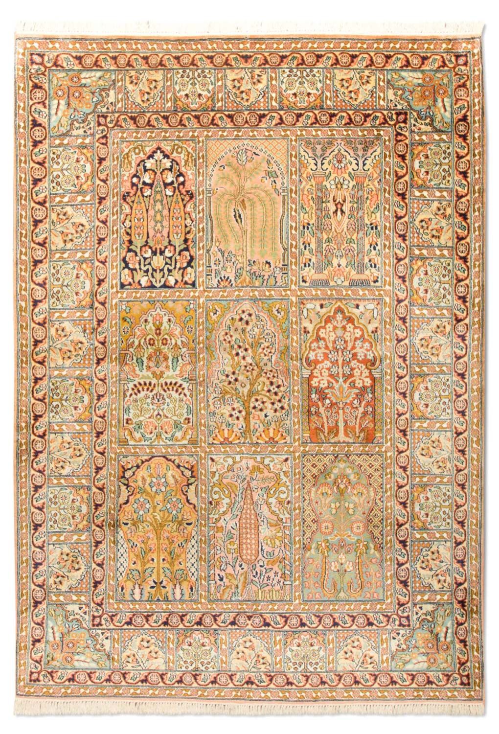 Tapis en soie - Soie du Cachemire - 184 x 124 cm - multicolore