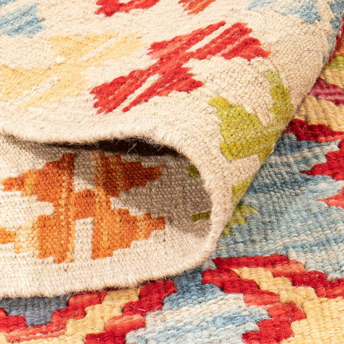 Tapis Kelim - Splash - 199 x 156 cm - multicolore
