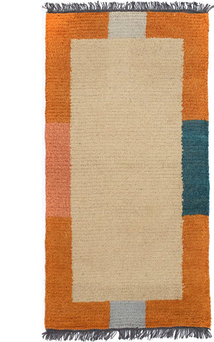 Tapis Népalais - 140 x 70 cm - beige