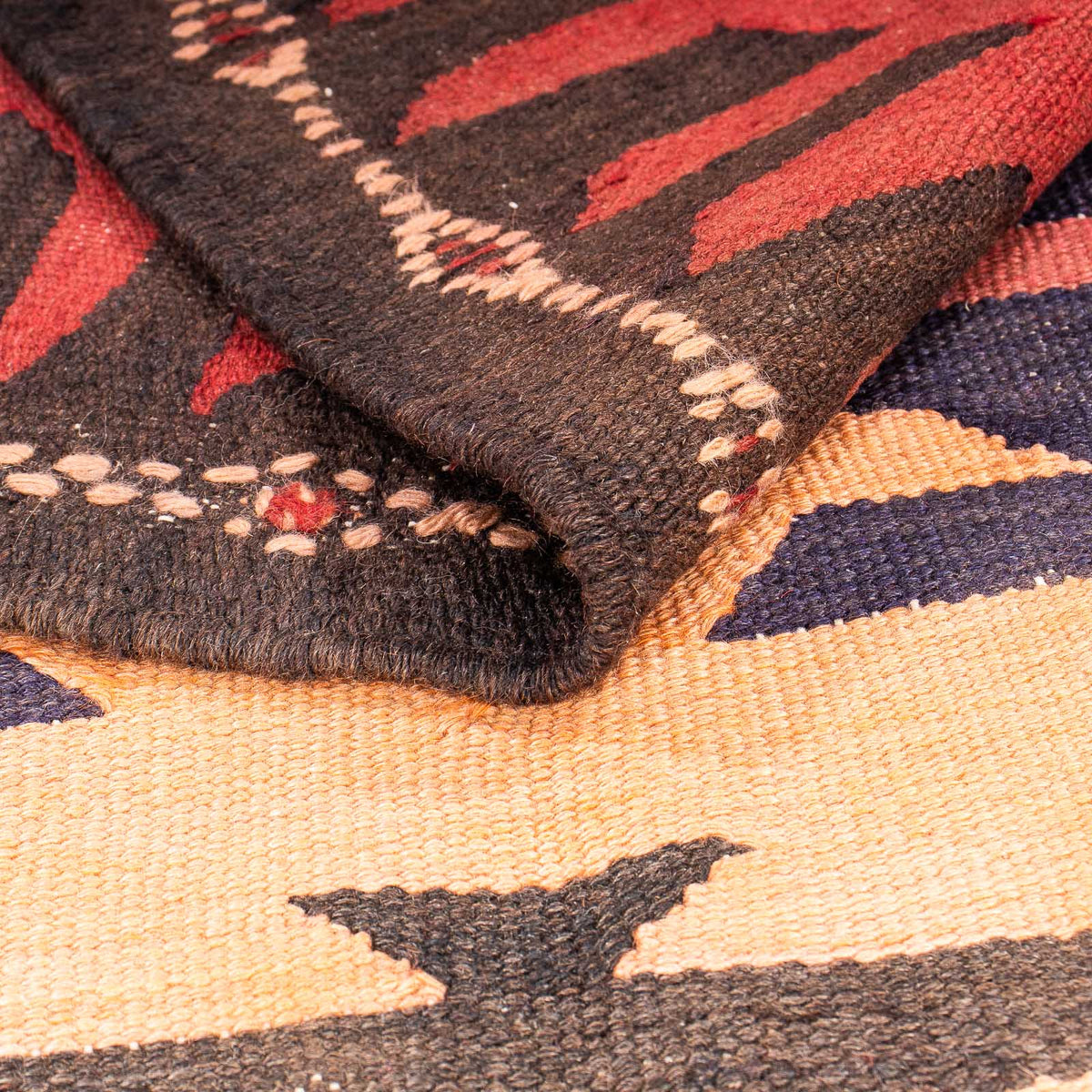 Tapis de couloir Tapis Kelim - Vieux - 395 x 145 cm - multicolore