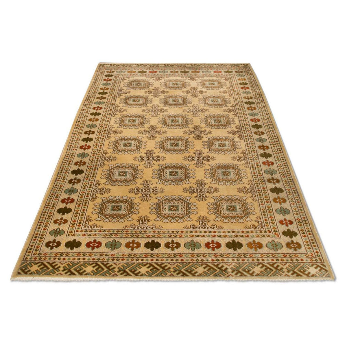 Tapis Turkaman - 184 x 126 cm - beige