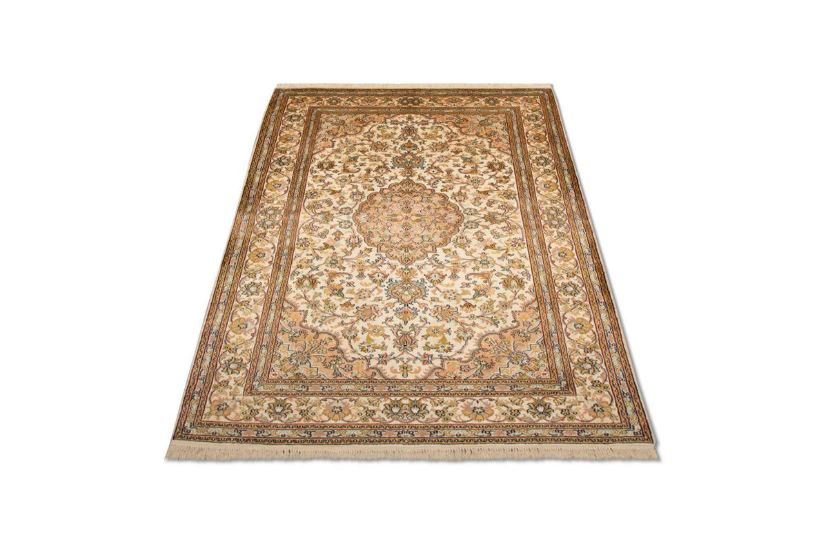 Tapis en soie - Soie du Cachemire - 184 x 124 cm - beige
