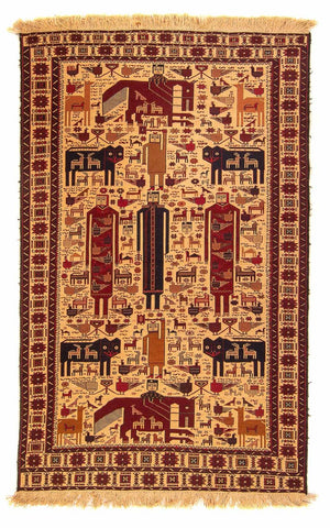 Tapis Kelim - Oriental - 194 x 124 cm - marron clair
