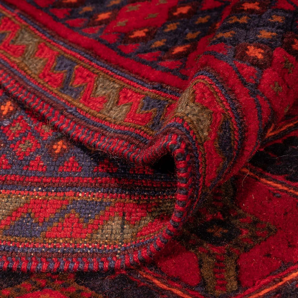 Tapis afghan - Boukhara - 283 x 208 cm - rouge foncé
