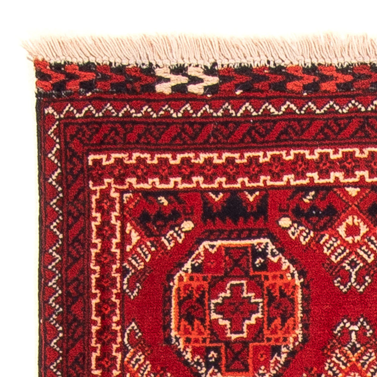 Tapis de couloir Tapis afghan - 106 x 49 cm - rouge foncé