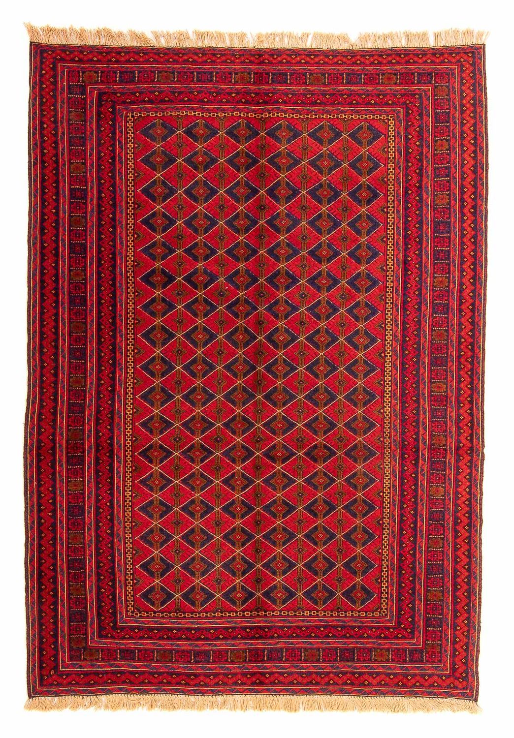 Tapis Kelim - Oriental - 202 x 153 cm - rouge foncé