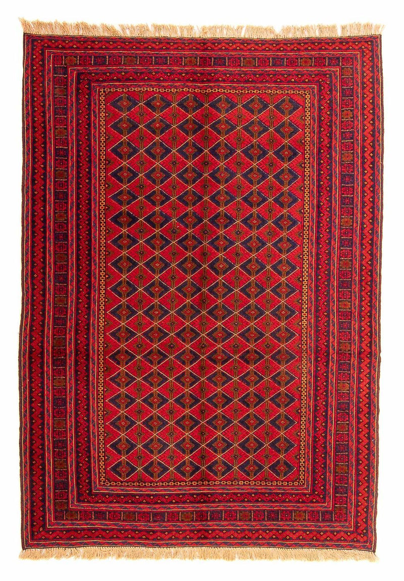 Tapis Kelim - Oriental - 202 x 153 cm - rouge foncé