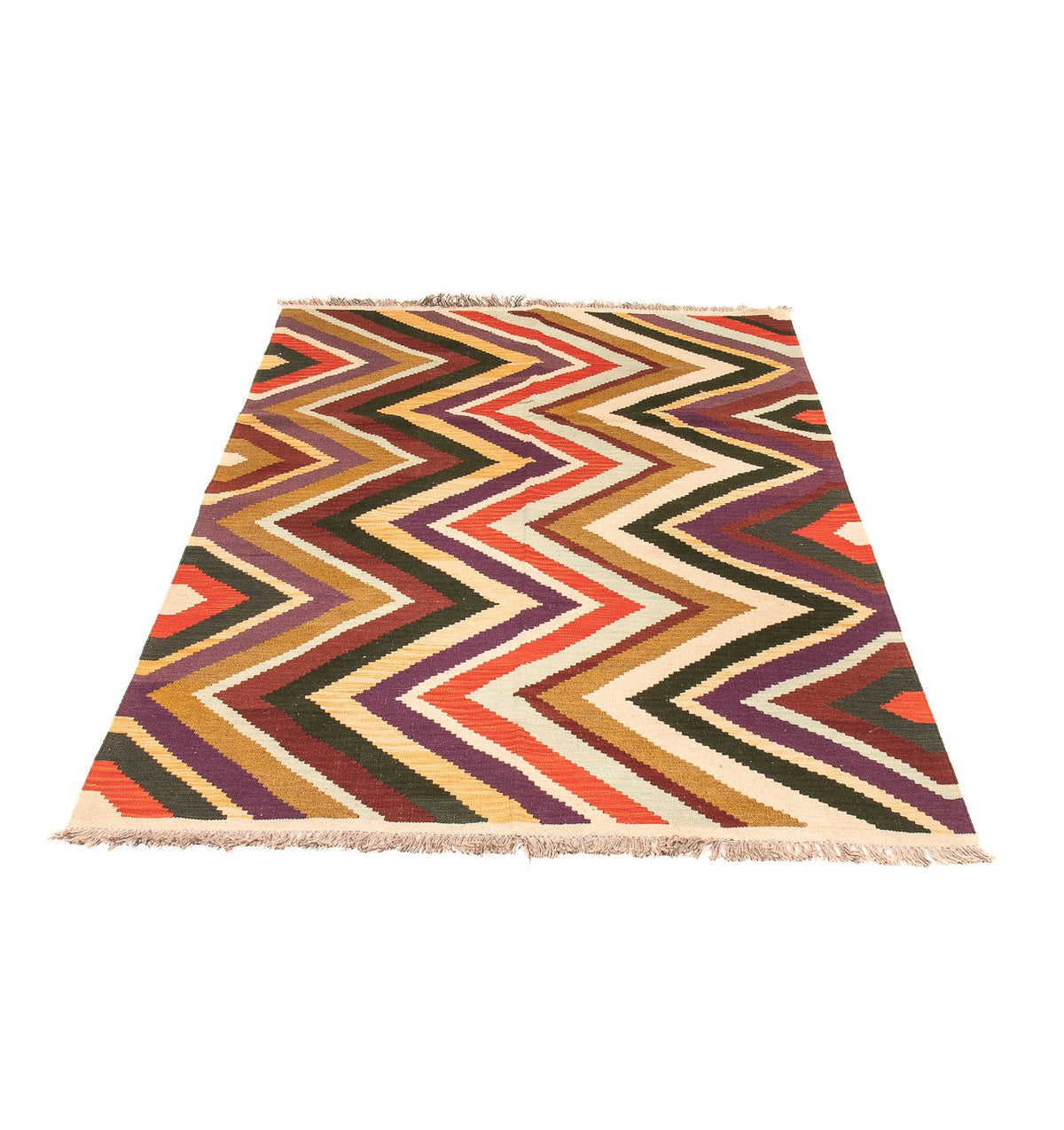 Tapis Kelim - Splash - 203 x 145 cm - multicolore