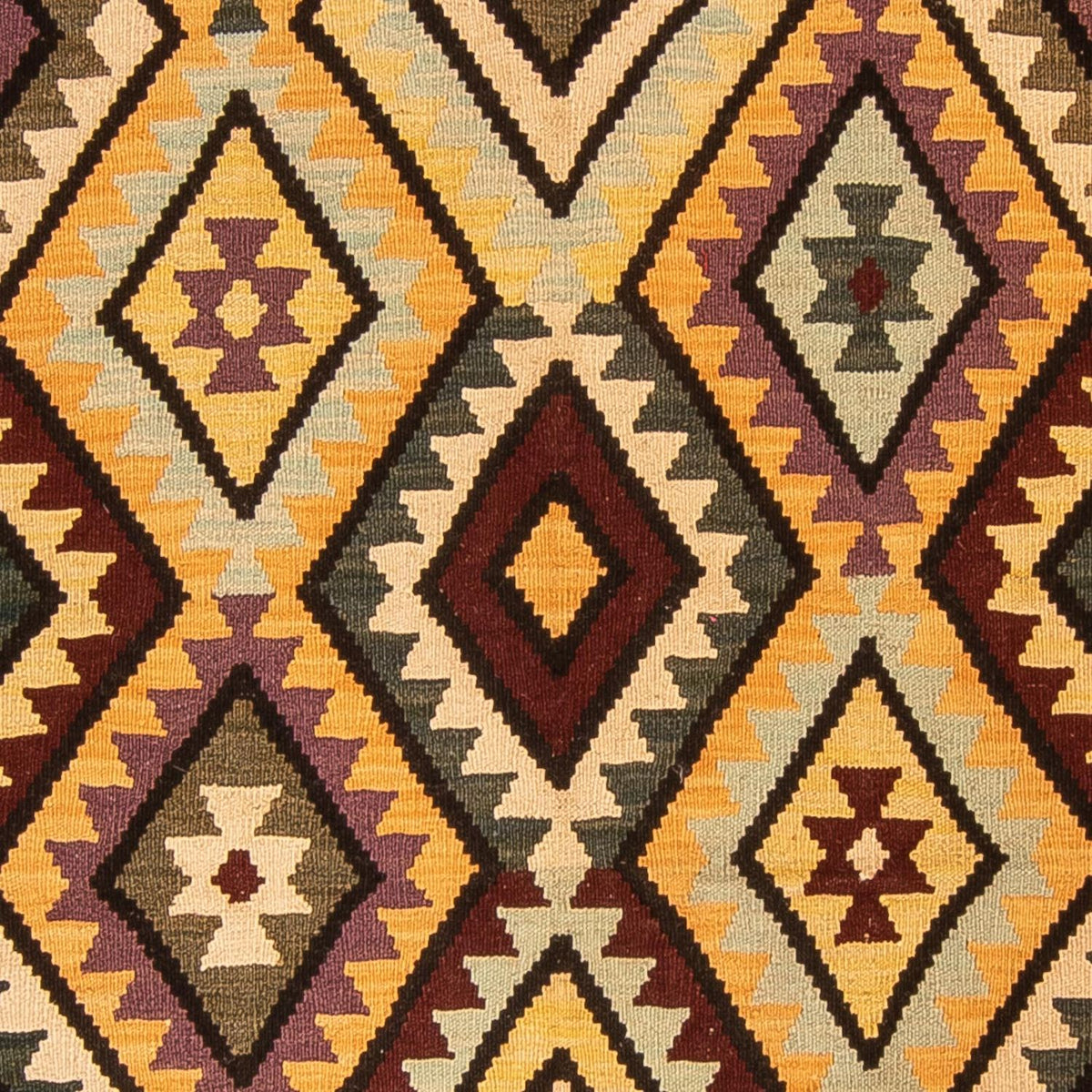 Tapis Kelim - Splash - 193 x 154 cm - multicolore