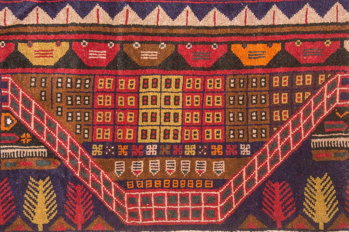 Tapis Belutsch - 140 x 85 cm - multicolore