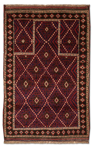 Tapis Belutsch - 127 x 85 cm - multicolore