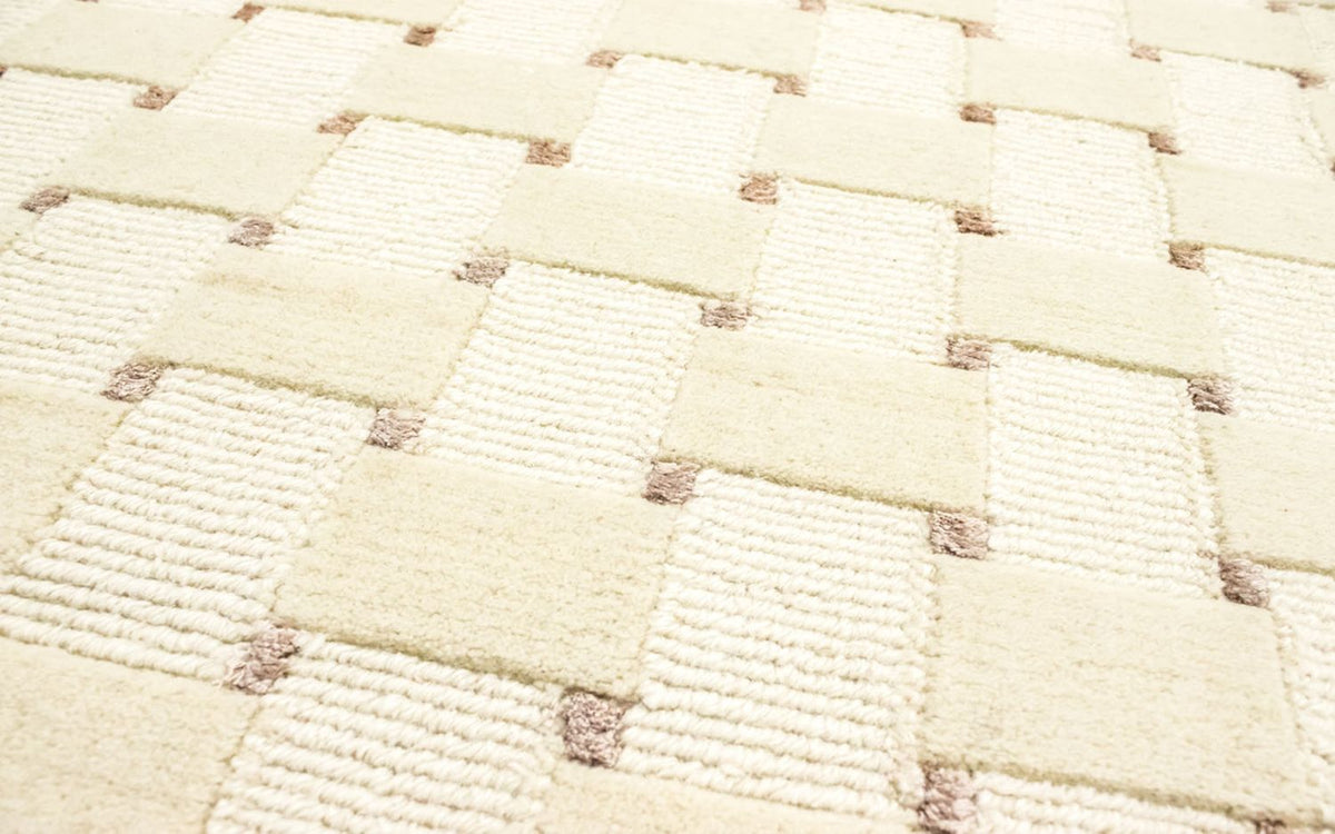 Tapis Népalais ronde  - 150 x 150 cm - beige