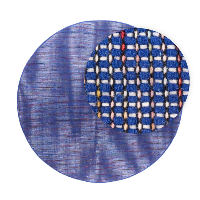 Tapis Kelim - Tendance ronde  - 200 x 200 cm - bleu