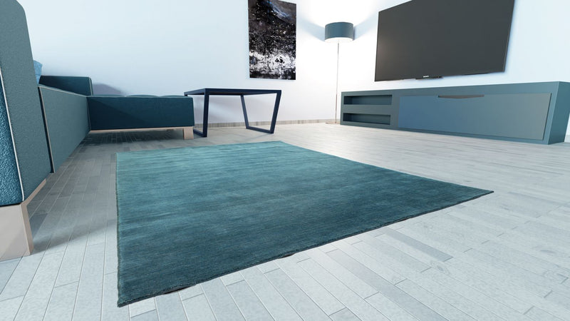 Tapis Gabbeh - Indus - 160 x 90 cm - bleu pétrole