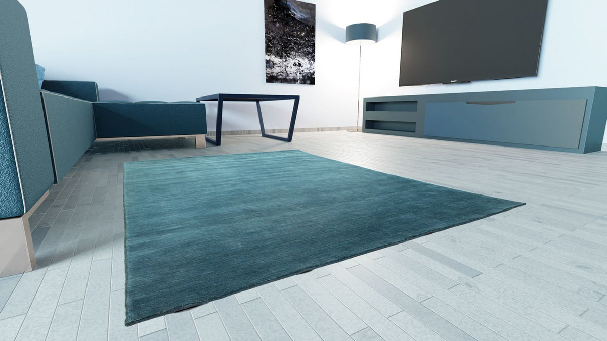 Tapis Gabbeh - Indus - 250 x 200 cm - bleu pétrole