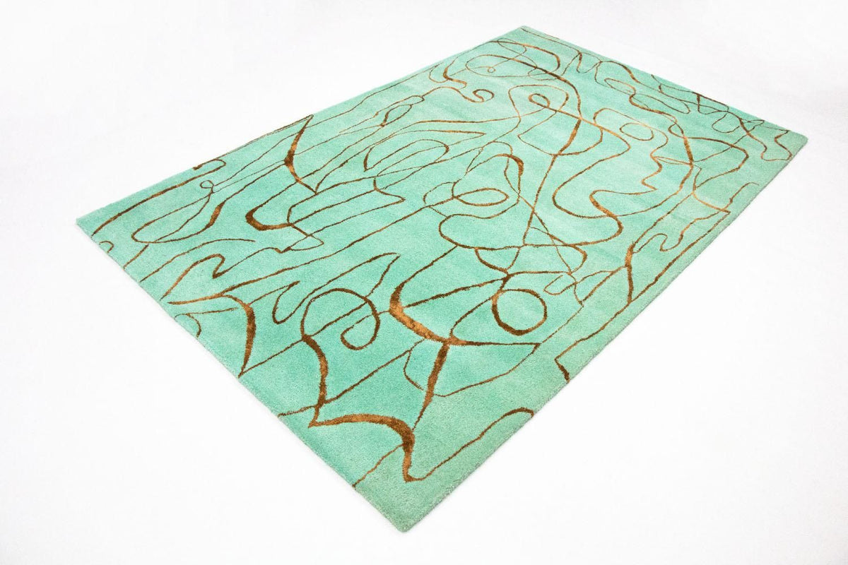 Tapis design - 246 x 154 cm - turquoise