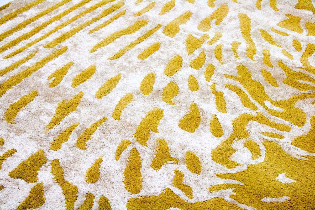Tapis design - 242 x 154 cm - jaune moutarde