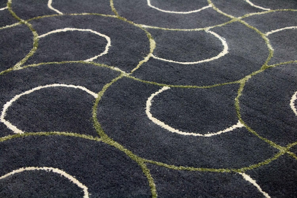Tapis design - 242 x 152 cm - bleu
