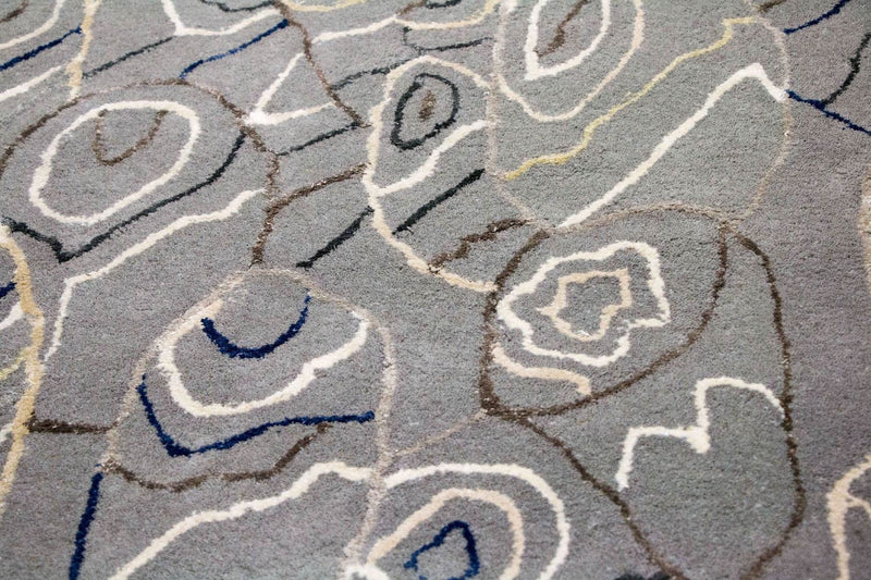 Tapis design - 243 x 155 cm - argent
