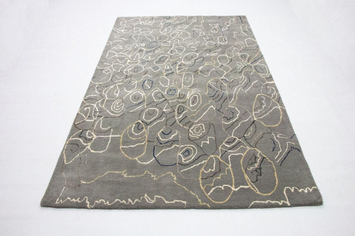 Tapis design - 243 x 155 cm - argent
