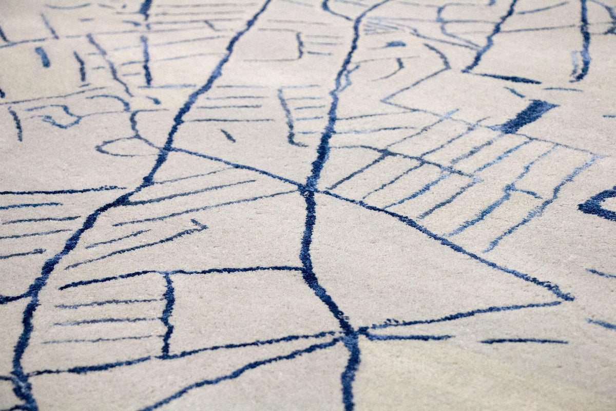 Tapis design - 241 x 153 cm - argent
