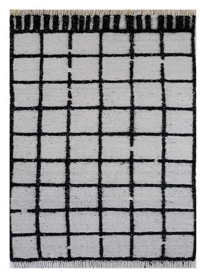 Tapis en laine - 240 x 150 cm - noir et blanc