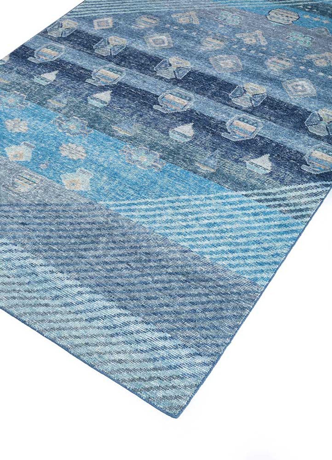 Tapis en laine - 240 x 150 cm - bleu