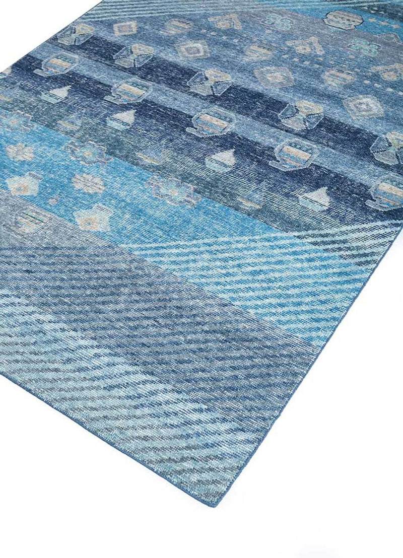 Tapis en laine - 240 x 150 cm - bleu