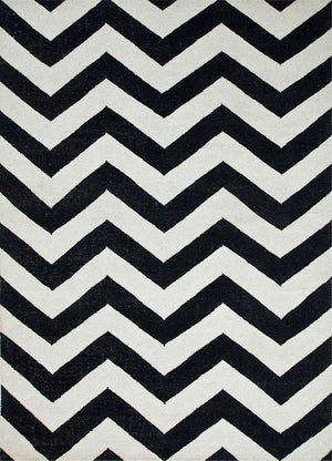 Tapis en laine - 240 x 150 cm - noir et blanc