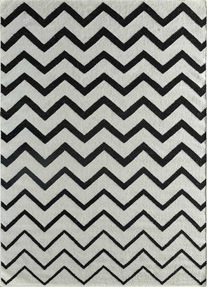Tapis en laine - 240 x 150 cm - noir et blanc