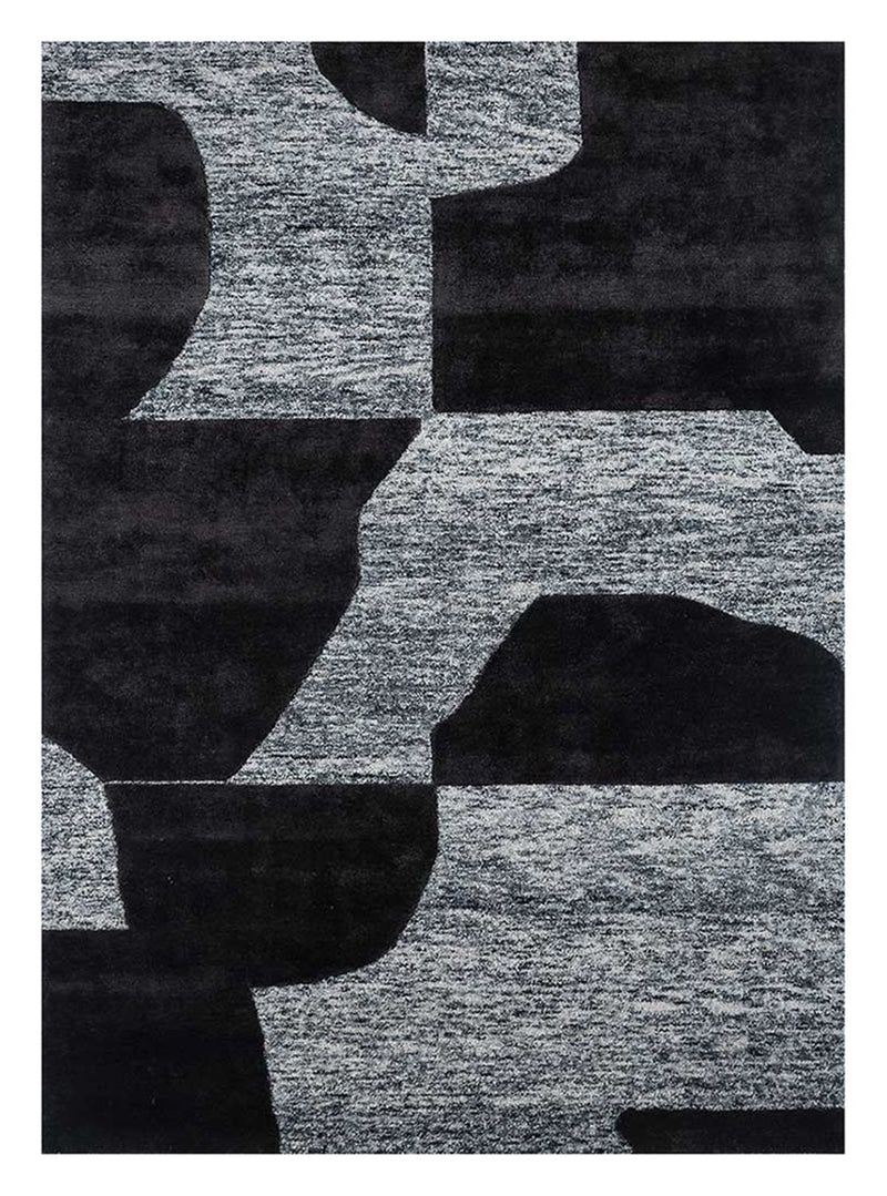 Tapis en laine - 270 x 180 cm - noir et blanc