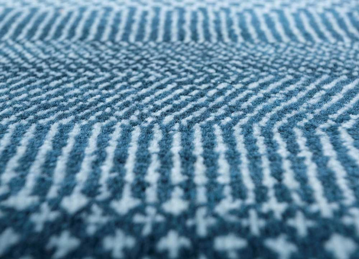 Tapis en laine - 360 x 270 cm - bleu foncé