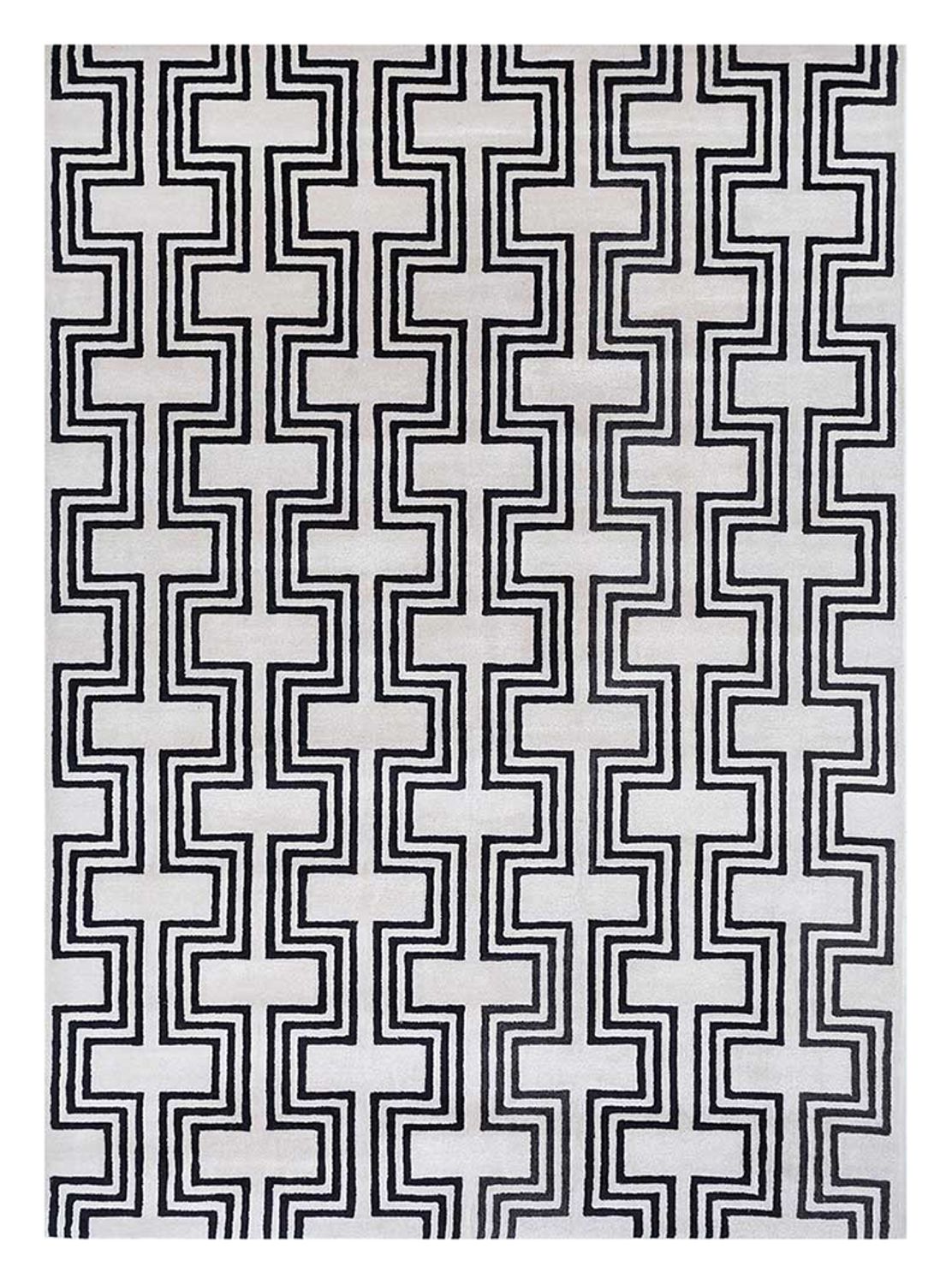 Tapis en laine - 330 x 240 cm - noir et blanc
